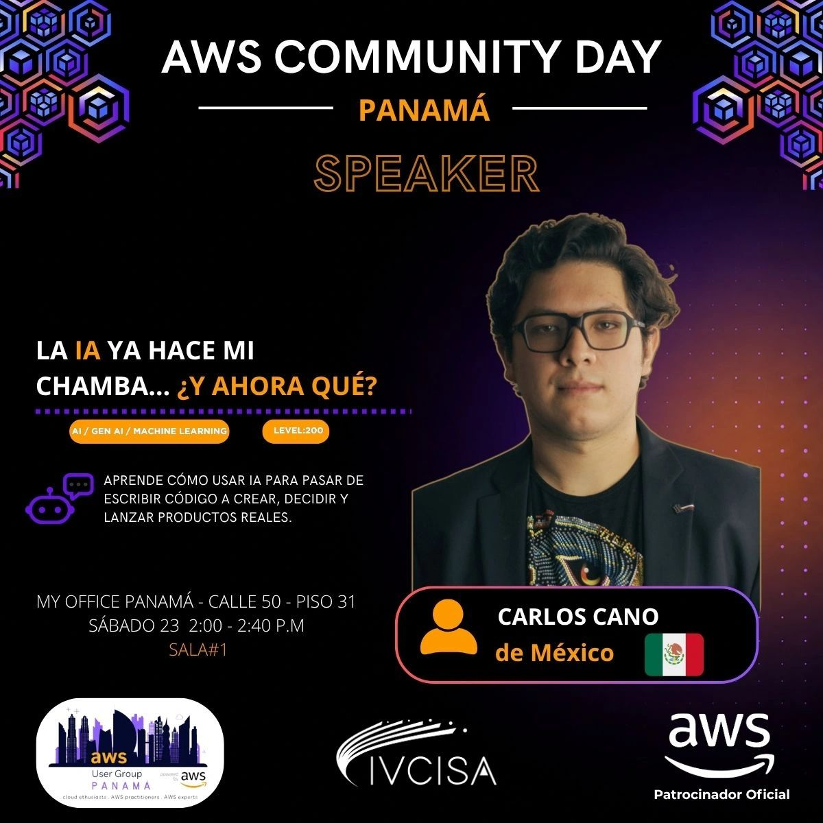 AWS Community Day Panamá 2026 — Carlos Cano, Speaker